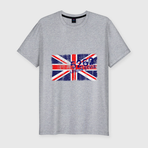 Мужская футболка хлопок Slim England Urban flag, цвет меланж