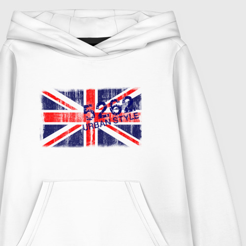 Детская толстовка хлопок England Urban flag, цвет белый - фото 3