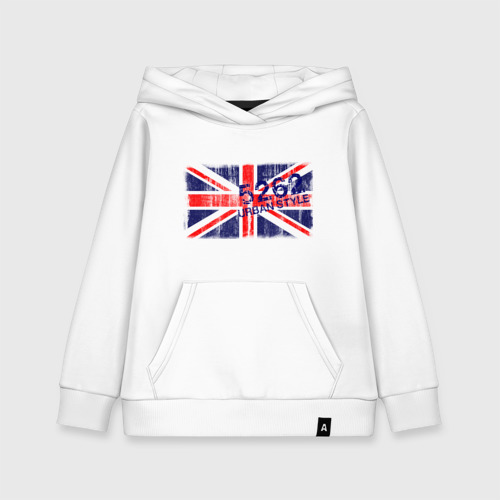 Детская толстовка хлопок England Urban flag, цвет белый