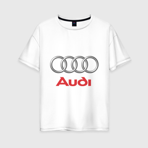 Женская футболка хлопок Oversize Audi 2, цвет белый