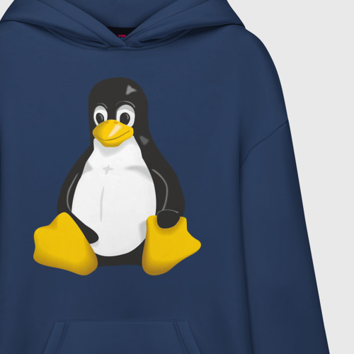 Худи SuperOversize хлопок Linux 7, цвет темно-синий - фото 3