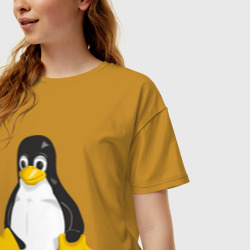 Женская футболка хлопок Oversize Linux 7 - фото 2