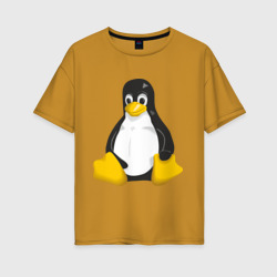 Женская футболка хлопок Oversize Linux 7
