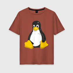 Женская футболка хлопок Oversize Linux 7