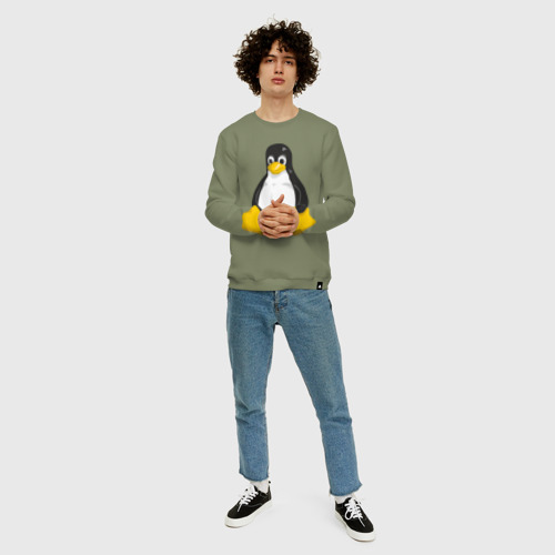 Мужской свитшот хлопок Linux 7, цвет авокадо - фото 5