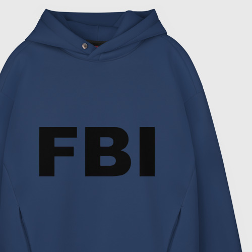 Мужское худи Oversize хлопок FBI (2), цвет темно-синий - фото 4