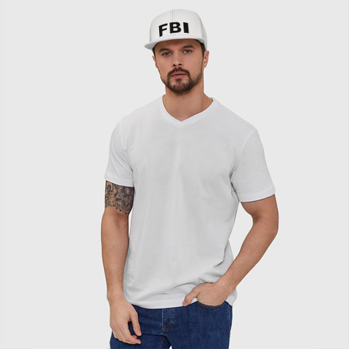 Кепка снепбек с прямым козырьком FBI (2), цвет белый - фото 2