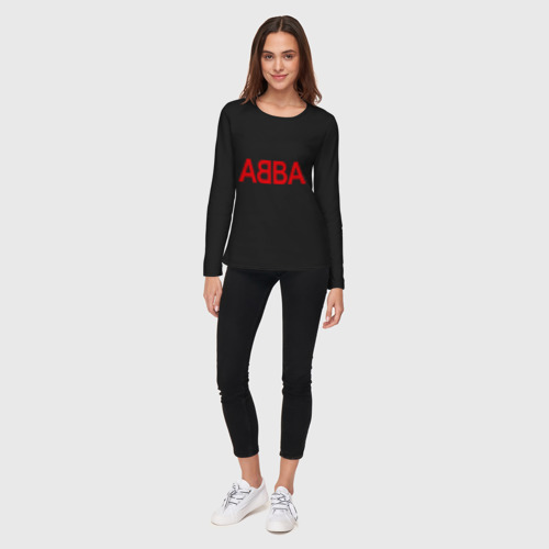 Женский лонгслив хлопок ABBA, цвет черный - фото 5