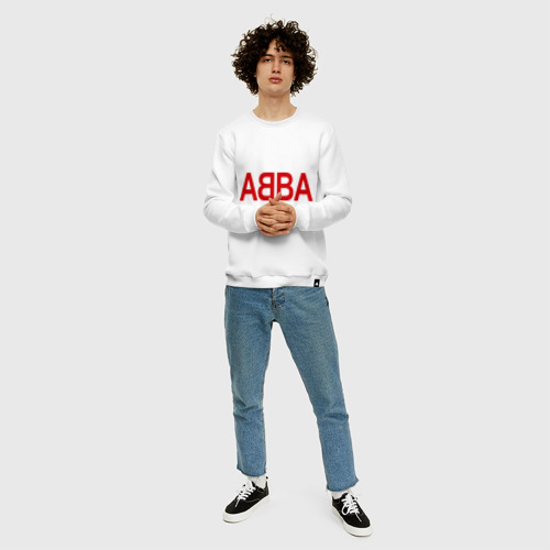 Мужской свитшот хлопок ABBA, цвет белый - фото 5