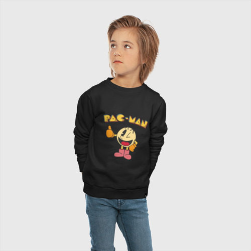 Детский свитшот хлопок Pac Man, цвет черный - фото 5