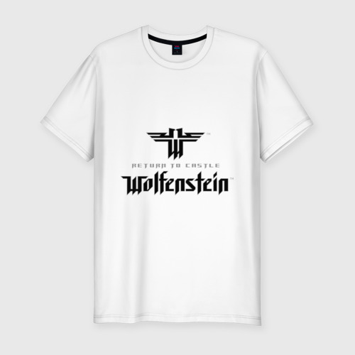 Мужская приталенная футболка из хлопка с принтом Return to Castle Wolfenstein, вид спереди №1