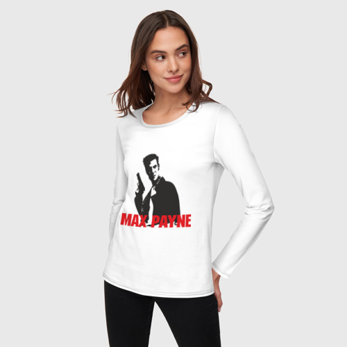 Женский лонгслив хлопок Max Payne 2, цвет белый - фото 3