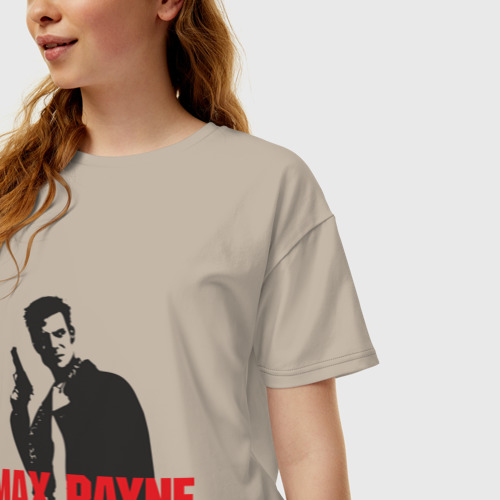 Женская футболка хлопок Oversize Max Payne 2, цвет миндальный - фото 3