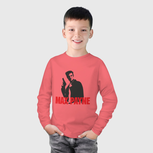Детский лонгслив хлопок Max Payne 2, цвет коралловый - фото 3