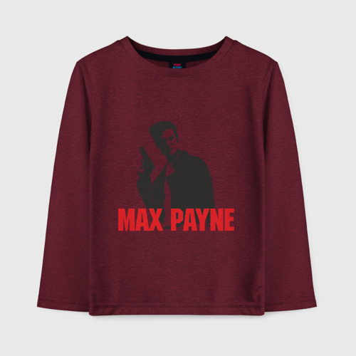 Детский лонгслив хлопок Max Payne 2, цвет меланж-бордовый