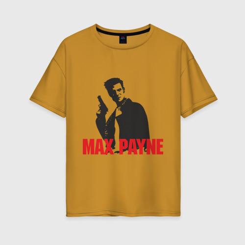 Женская футболка хлопок Oversize Max Payne 2, цвет горчичный