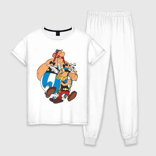 Женская пижама хлопок с принтом Asterix&Obelix (3), вид спереди #2