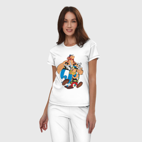 Женская пижама хлопок с принтом Asterix&Obelix (3), фото на моделе #1