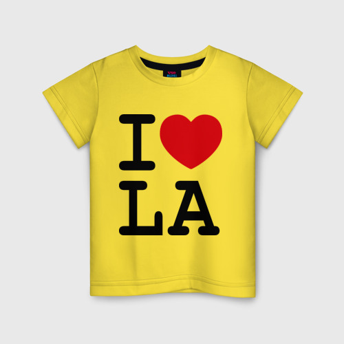 Детская футболка хлопок I love LA, цвет желтый