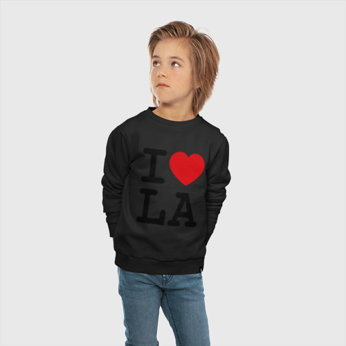 Детский свитшот хлопок I love LA, цвет черный - фото 5
