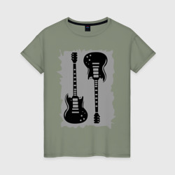 Женская футболка хлопок Две гитары
