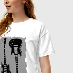Женская футболка хлопок Oversize Две гитары - фото 2