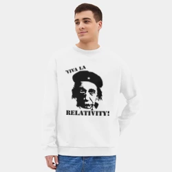 Мужской свитшот oversize без начеса хлопок Эйнштейн - Viva La Relativity! - фото 2