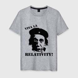 Мужская футболка хлопок Эйнштейн - Viva La Relativity!