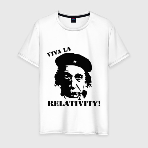 Мужская футболка хлопок Эйнштейн - Viva La Relativity!