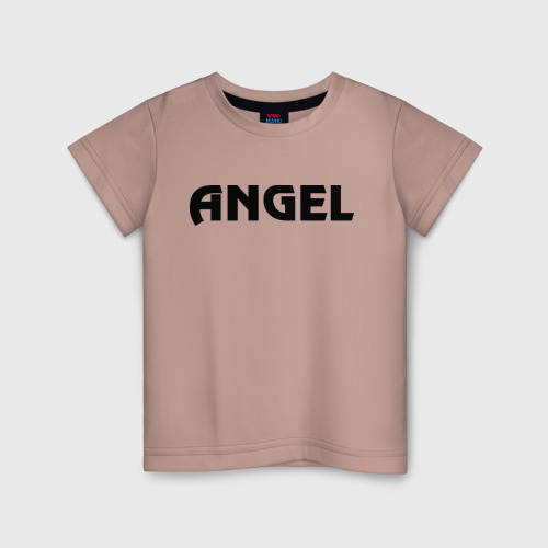 Детская футболка хлопок с принтом Ангел с крыльями, вид спереди #2