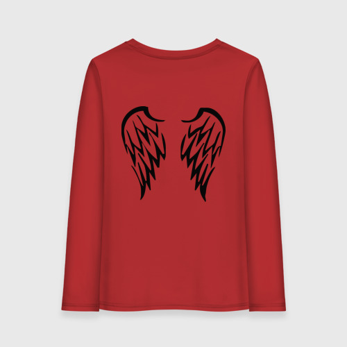 Женский лонгслив хлопок Ангел с крыльями, цвет красный - фото 2