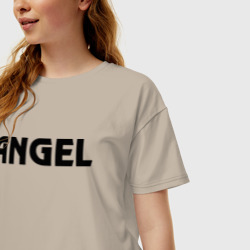 Женская футболка хлопок Oversize Ангел с крыльями - фото 2
