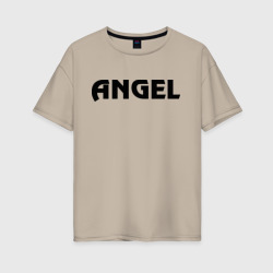 Женская футболка хлопок Oversize Ангел с крыльями