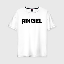 Женская футболка хлопок Oversize Ангел с крыльями