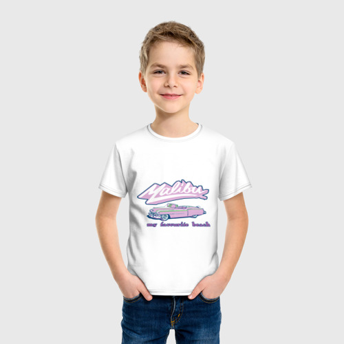 Детская футболка хлопок Malibu, цвет белый - фото 3