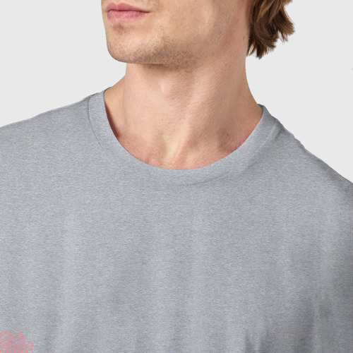Мужская футболка хлопок Матрешка, цвет меланж - фото 6