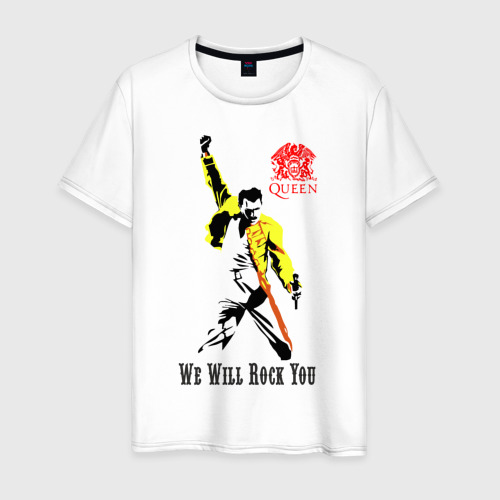 Мужская футболка хлопок Queen. We will rock you!, цвет белый