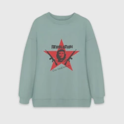 Женский свитшот oversize без начеса хлопок Che Guevara - revolution
