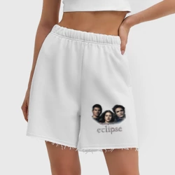 Женские шорты oversize футер хлопок Сумерки. Затмение. Эдвард-Джейкоб-Белла - фото 2