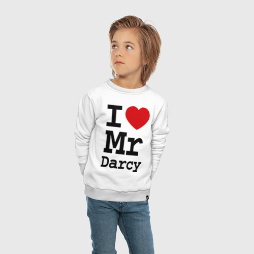 Детский свитшот хлопок I love Mr Darcy, цвет белый - фото 5