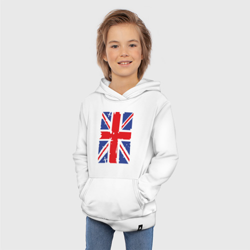 Детская толстовка хлопок Британский флаг, цвет белый - фото 5