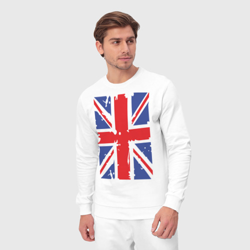 Мужской костюм хлопок Британский флаг, цвет белый - фото 5