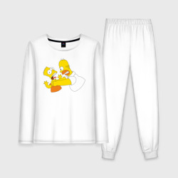 Женская пижама с лонгсливом хлопок Гомер душит Барта