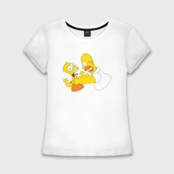 Женская футболка хлопок Slim Гомер душит Барта