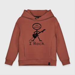 Детское худи Oversize хлопок Чувак с гитарой - I Rock
