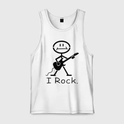 Мужская майка хлопок Чувак с гитарой - I Rock