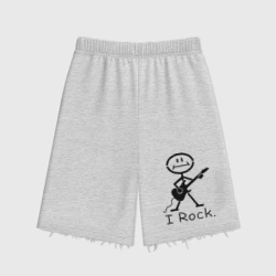 Женские шорты oversize футер хлопок Чувак с гитарой - I Rock