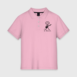 Женское поло хлопок Чувак с гитарой - I Rock