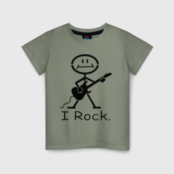 Детская футболка хлопок Чувак с гитарой - I Rock