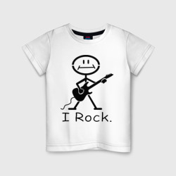 Детская футболка хлопок Чувак с гитарой - I Rock